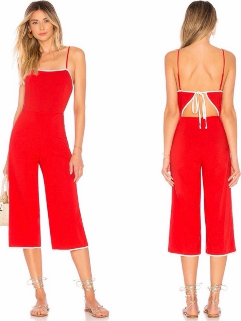 Tularosa Isabeli Jumpsuit in Bright Red.